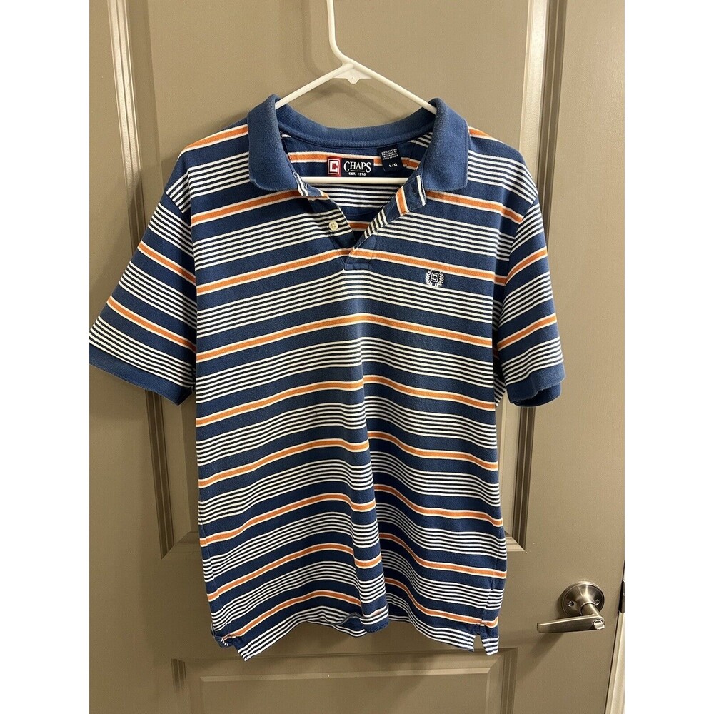 Champs Men's Polo Shirt Orange And Blue Color Size Large